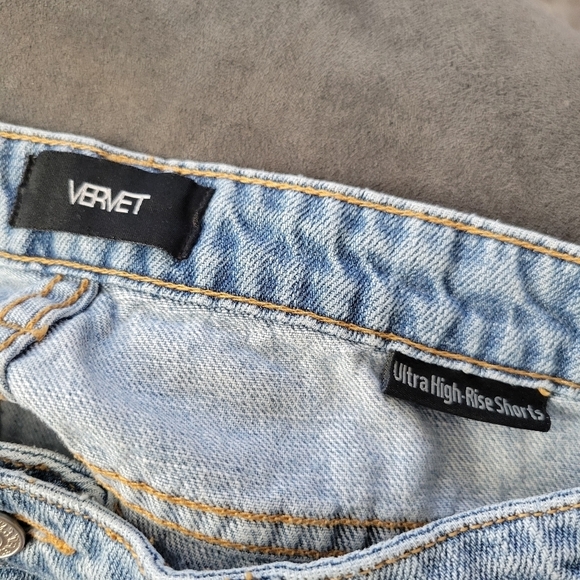 Vervet Ultra High Rise Shorts Women's XS Light Wash Denim Jean 5 Button Fly - Picture 5 of 7